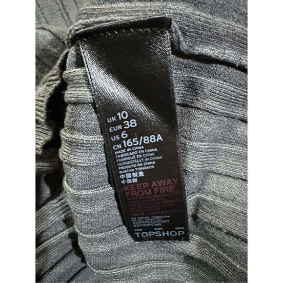 Topshop Womens Charcoal Gray Ribbed Button Sleeve Pullover Sweater sz 6 - Picture 13 of 13